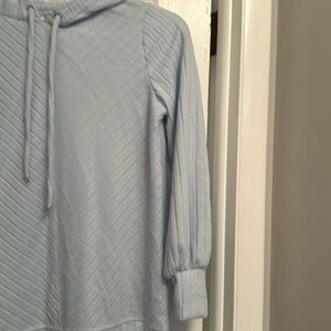 Fleece Nine West sweatshirt baby blue in color size S longer fit